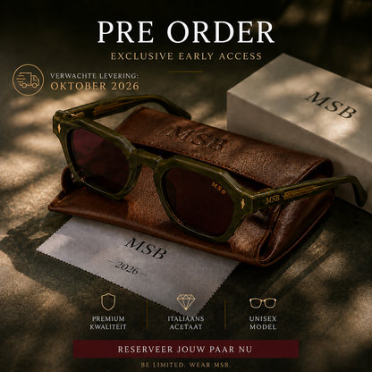 MSB-001 Zonnebril — Premium kwaliteit, Italiaans acetaat, Unisex model