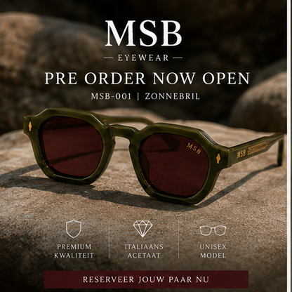 MSB-001 Zonnebril — Olijfgroen / Bordeaux